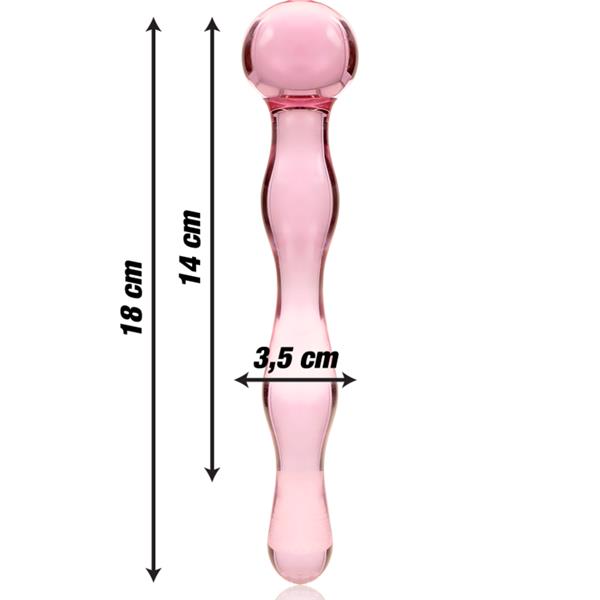 MODEL 13 DILDO BOROSILICATE GLASS CLEAR 18 CM -O- 3.5 CM