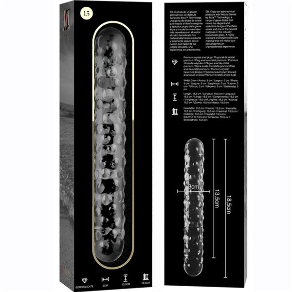 MODEL 15 DILDO OD BOROSILIKATNOG STAKLA PROZIRNO 18.5 CM -O- 3 CM