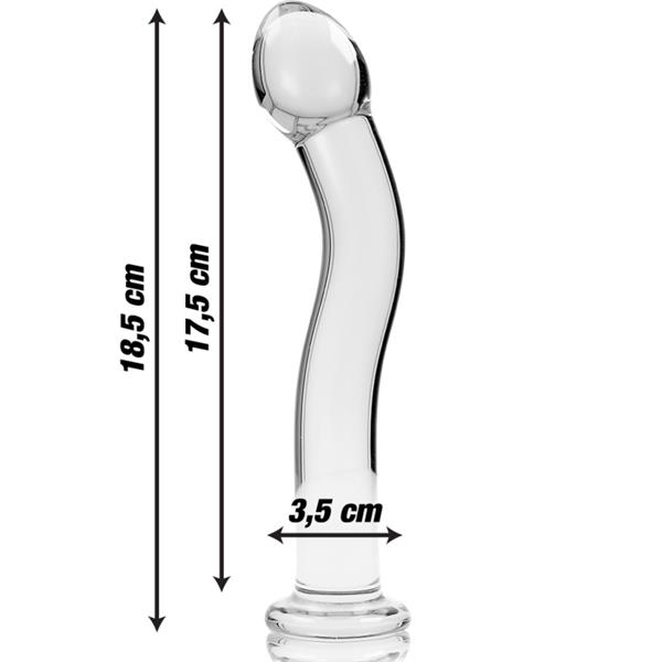 MODEL 18 DILDO BOROSILIKATNO STEKLO JASNO 18.5 CM -O- 3.5 CM