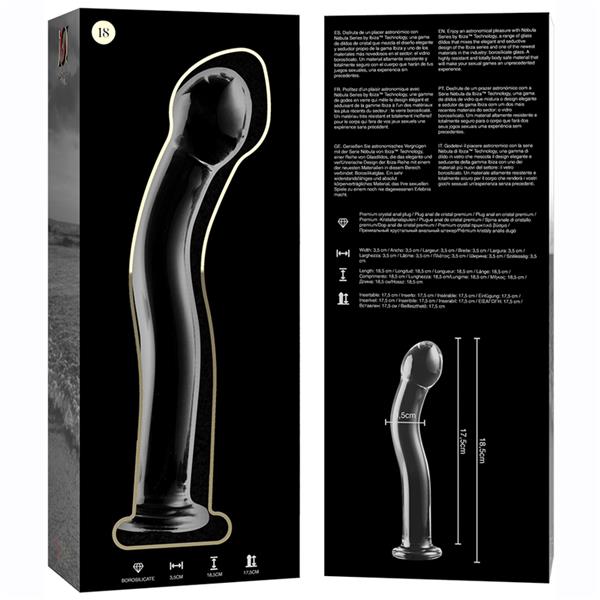 MODEL 18 DILDO BOROSILIKATNO STEKLO JASNO 18.5 CM -O- 3.5 CM