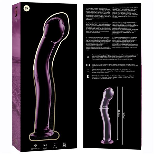 MODEL 18 DILDO BOROSILIKATNO STEKLO JASNO 18.5 CM -O- 3.5 CM
