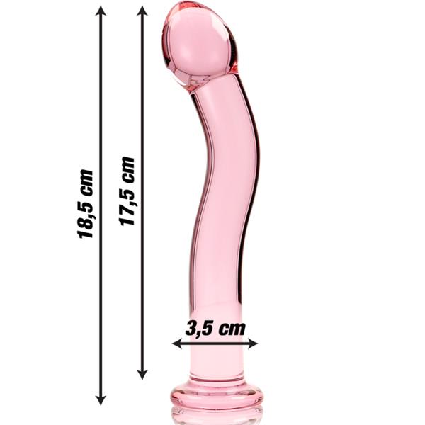 MODEL 18 DILDO BOROSILIKATNO STEKLO JASNO 18.5 CM -O- 3.5 CM