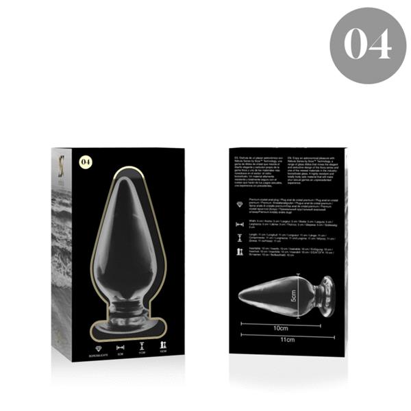 MODEL 4 ANAL PLUG BOROSILICATE GLASS CLEAR 11 CM -O- 5 CM