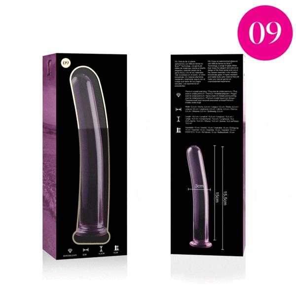 MODEL 9 DILDO BOROSILICATE GLASS CLEAR 15.5 CM -O- 2.5 CM