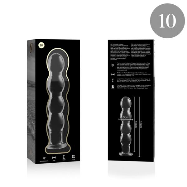 MODEL 10 DILDO BOROSILICATE GLASS CLEAR 16.5 CM -O- 3.5 CM