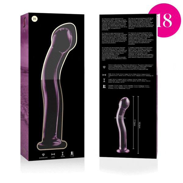 MODEL 18 DILDO BOROSILIKATNO STEKLO JASNO 18.5 CM -O- 3.5 CM