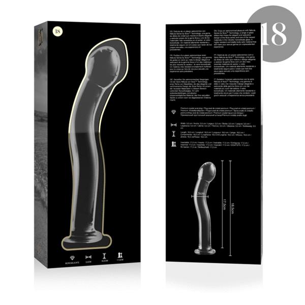 MODEL 18 DILDO BOROSILIKATNO STEKLO JASNO 18.5 CM -O- 3.5 CM