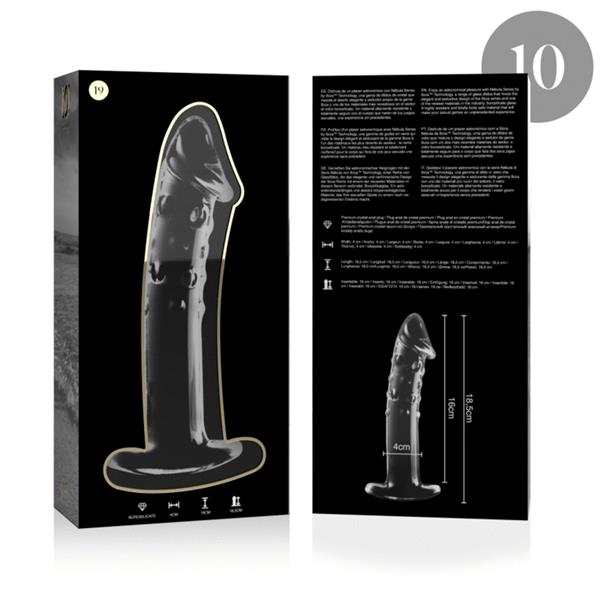 MODEL 19 DILDO BOROSILICATE GLASS CLEAR 18.5 CM -O- 4 CM