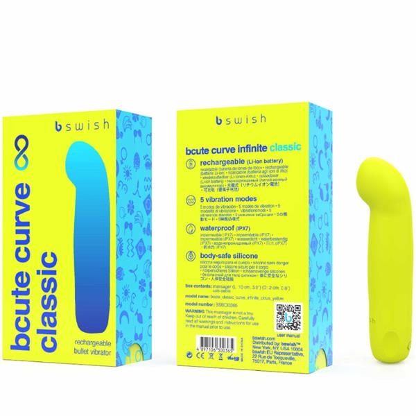 BCUTE CURVE INFINITE KLASIČNI POLNILNI SILIKONSKI VIBRATOR RUMEN