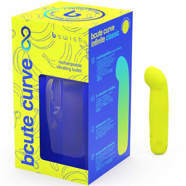 BCUTE CURVE INFINITE CLASSIC LIMITED EDITION RECHARGEABLE SILICONE VIBRATOR YELLOW