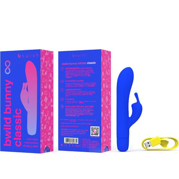 BWILD BUNNY INFINITE CLASSIC RECHARGEABLE VIBRATOR MODRA SILIKON