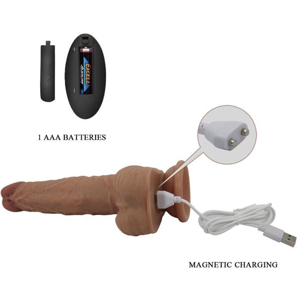 JONATHAN SILICONE DILDO 3 VIBRATIONS + 3 INSERTION MEASUREMENTS REMOTE CONTROL 21 CM