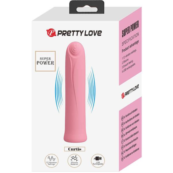 CURTIS MINI SUPER POWER VIBRATOR 12 PINK SILICONE VIBRATIONS