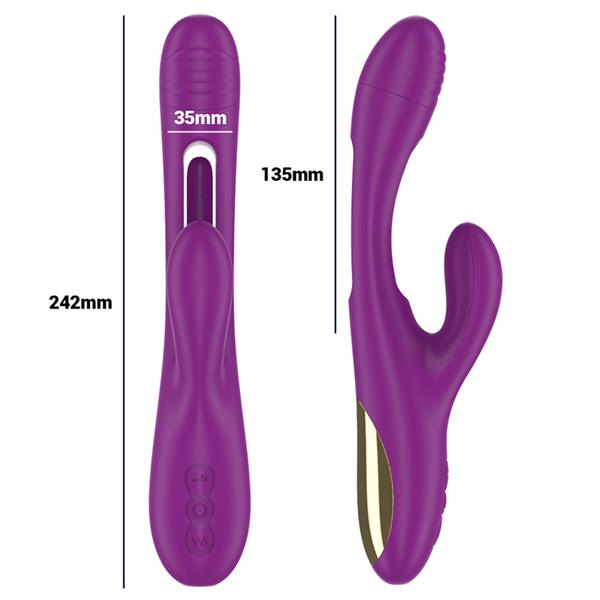 APOLO RECHARGEABLE MULTIFUNCTION VIBRATOR 7 VIBRATIONS WITH SWINGING MOTION PURPLE