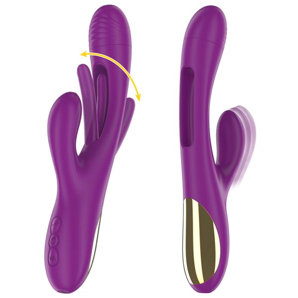 APOLO RECHARGEABLE MULTIFUNCTION VIBRATOR 7 VIBRATIONS WITH SWINGING MOTION PURPLE