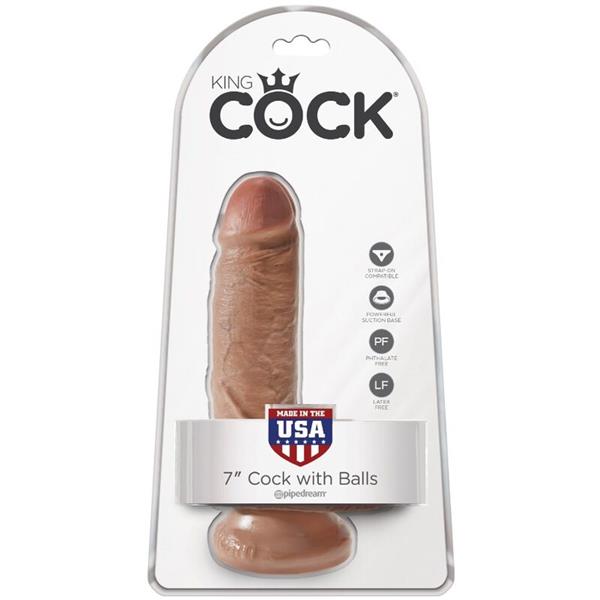 REALISTIC PENIS WITH BALLS 13.2 CM CARAMEL