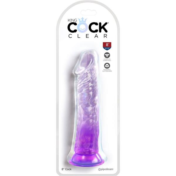 CLEAR REALISTIC PENIS 19.7 CM PURPLE