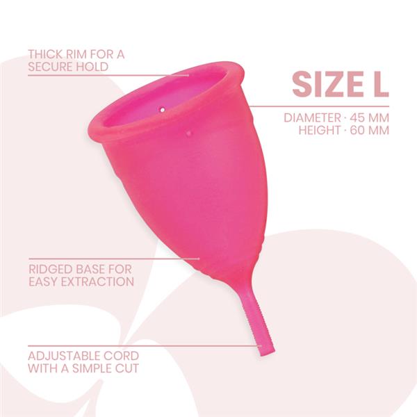 MENSTRUAL CUP MEDICAL GRADE SILICONE - SIZE L