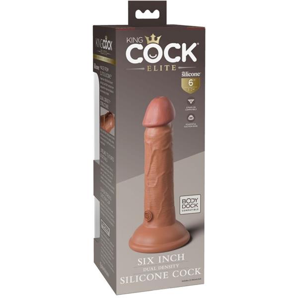 ELITE REALISTIC SILICONE DILDO 15.2 CM CARAMEL