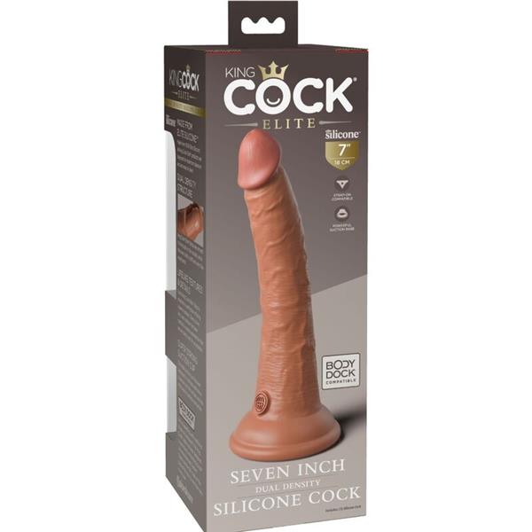 ELITE REALISTIC SILICONE DILDO 17.8 CM CARAMEL