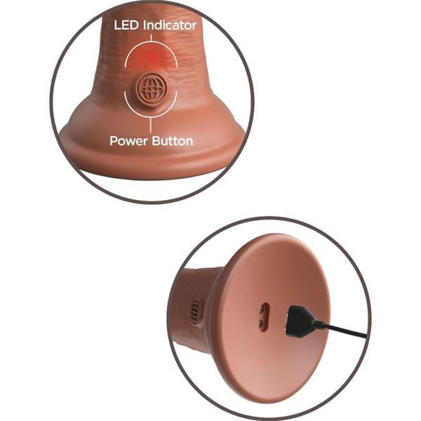 ELITE REALISTIC DILDO VIBRATING & SILICONE 20.3 CM CARAMEL