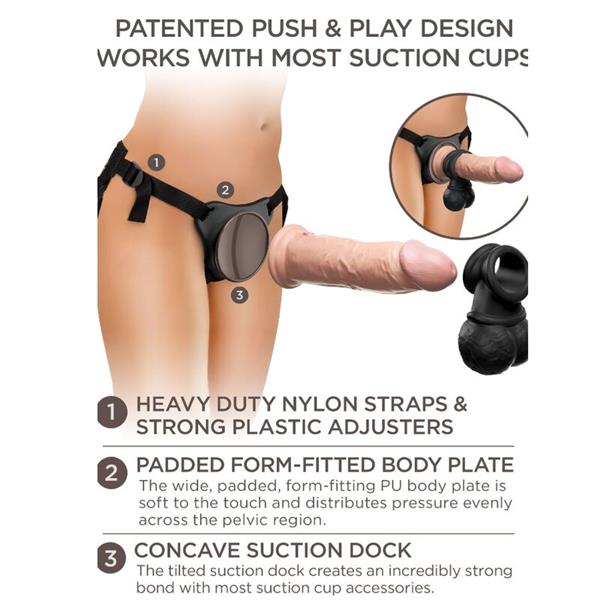 ELITE DELUXE ADJUSTABLE HARNESS KIT RING WITH TESTICLES & DILDO 20.3 CM