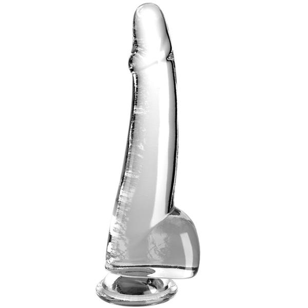 CLEAR DILDO WITH TESTICLES 19 CM TRANSPARENT