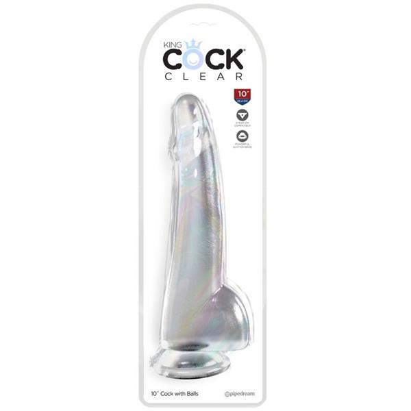 CLEAR DILDO WITH TESTICLES 19 CM TRANSPARENT