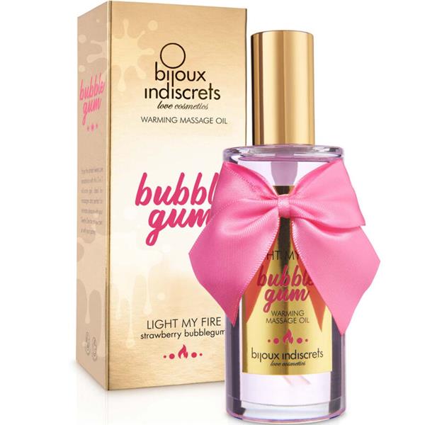 INDISCRETS LIGHT MY FIRE MASSAGE OIL HEAT EFFECT GUM FLAVOR