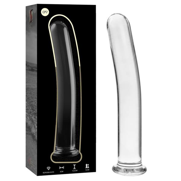 MODEL 9 DILDO BOROSILICATE GLASS CLEAR 15.5 CM -O- 2.5 CM