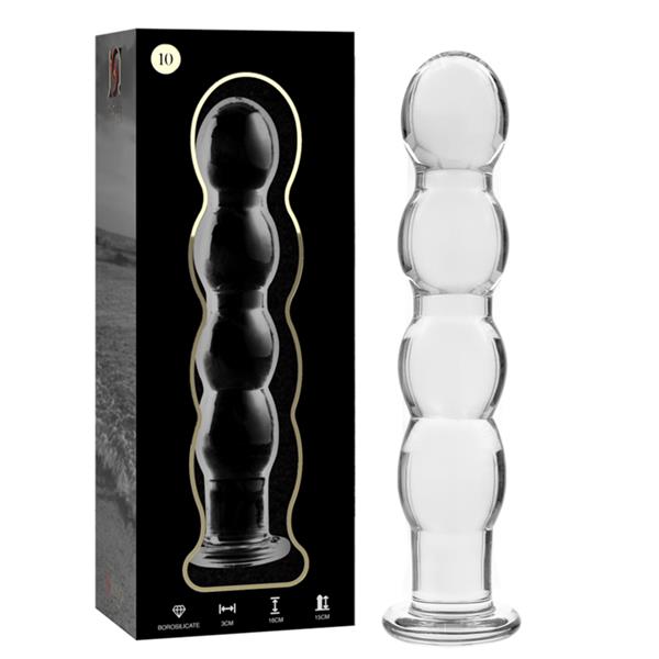 MODEL 10 DILDO BOROSILICATE GLASS CLEAR 16.5 CM -O- 3.5 CM