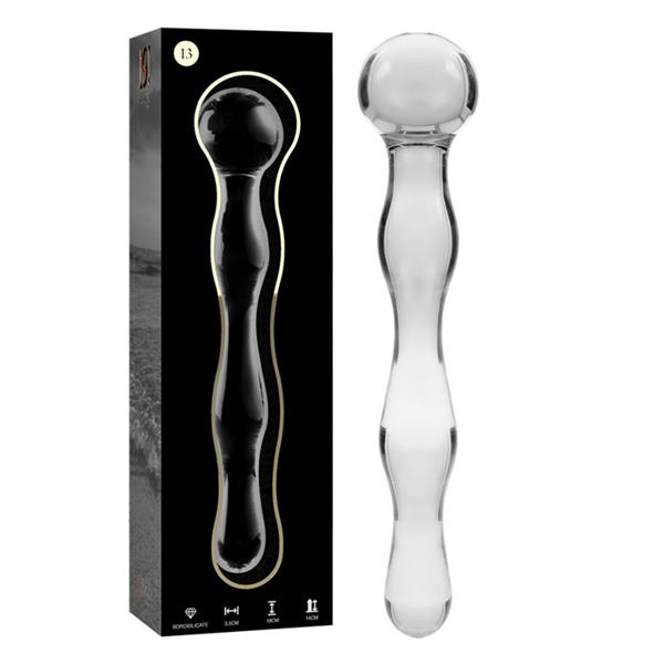 MODEL 13 DILDO BOROSILICATE GLASS CLEAR 18 CM -O- 3.5 CM