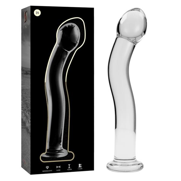 MODEL 18 DILDO BOROSILIKATNO STEKLO JASNO 18.5 CM -O- 3.5 CM