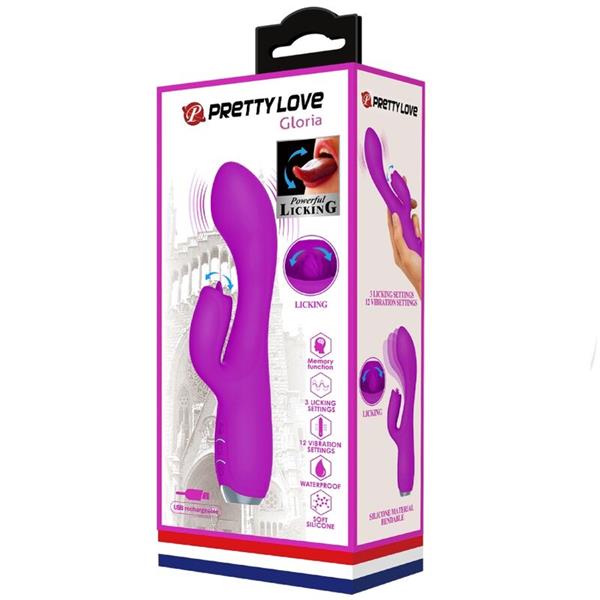 GLORIA RECHARGEABLE RABBIT VIBRATOR-WATERPROOF PURPLE