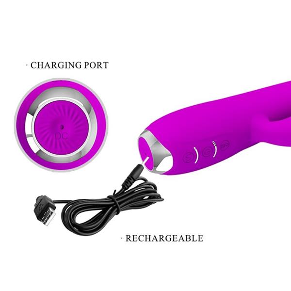 GLORIA RECHARGEABLE RABBIT VIBRATOR-WATERPROOF PURPLE