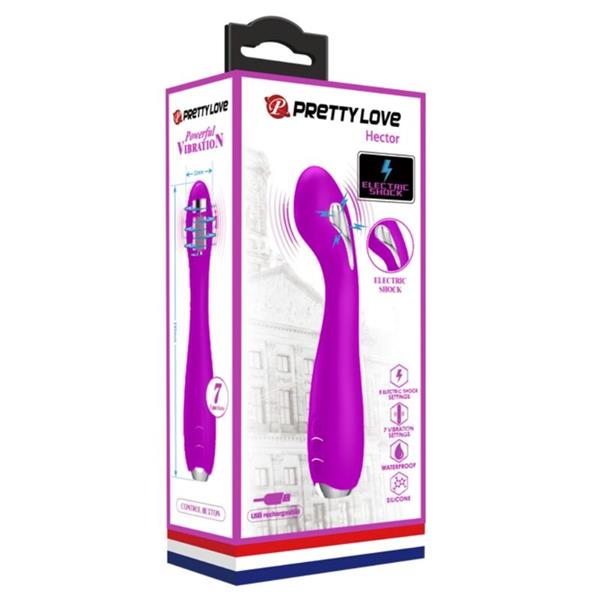HECTOR RECHARGEABLE ELECTROSHOCK VIBRATOR WATERPROOF PURPLE