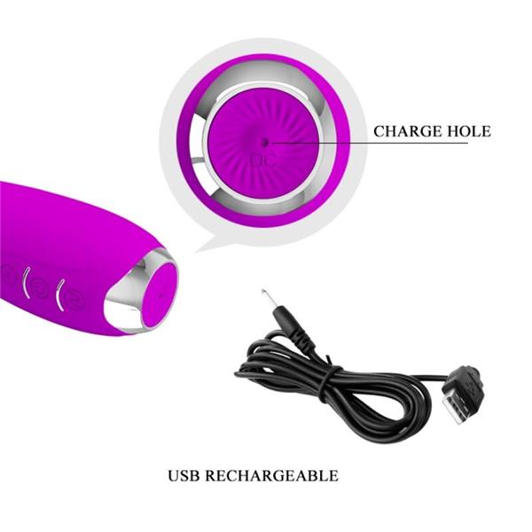 HECTOR RECHARGEABLE ELECTROSHOCK VIBRATOR WATERPROOF PURPLE