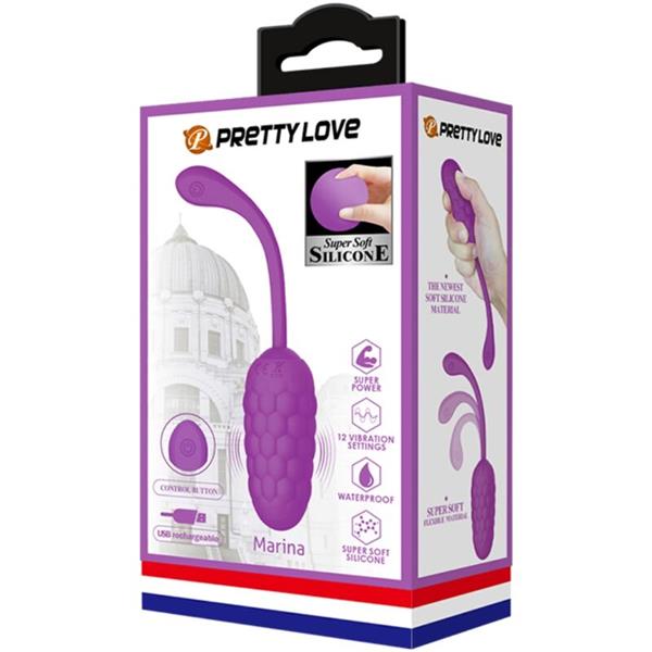 VIBRATING EGG WITH PURPLE RECHARGEABLE MARINE TEXTURE