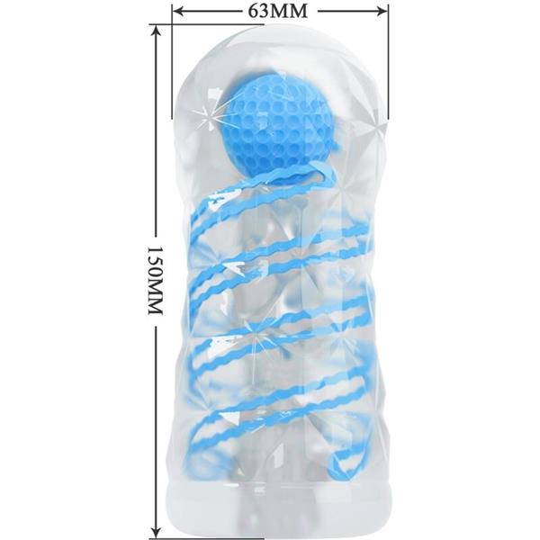 SMALL MASTURBATOR WITH BLUE SPIRALS