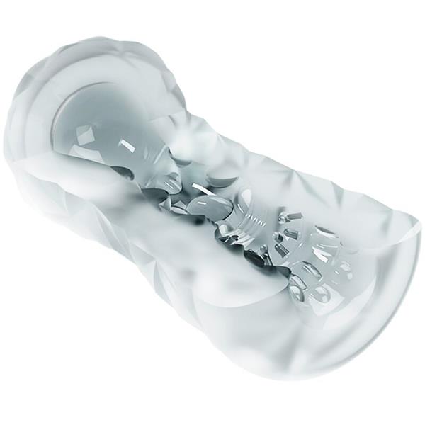 SMALL MASTURBATOR WITH BLUE SPIRALS