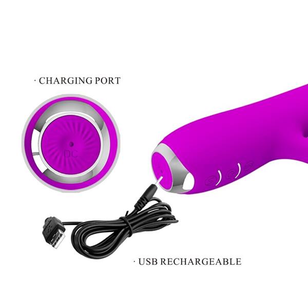 RACHEL RECHARGEABLE VIBRATOR WITH PURPLE SUCTION CUP