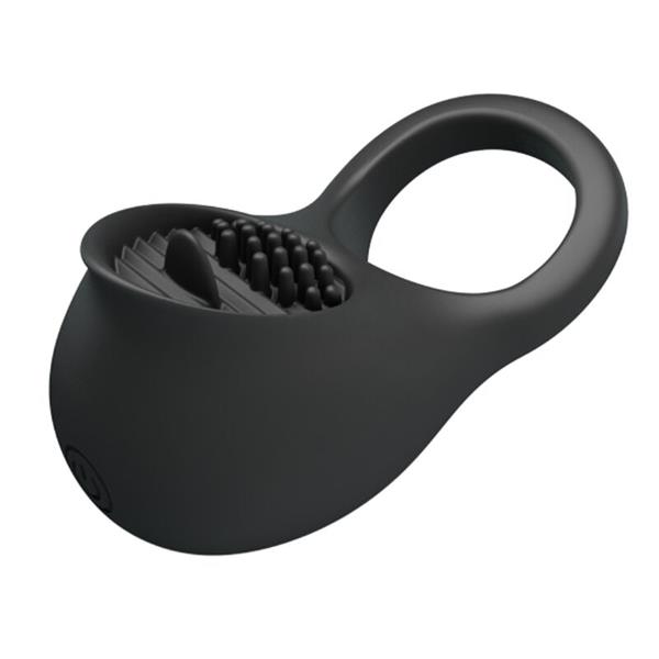 VIBRATING PENIS RING WITH BLACK TONGUE