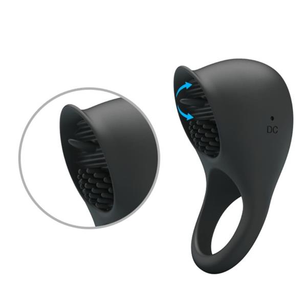 VIBRATING PENIS RING WITH BLACK TONGUE