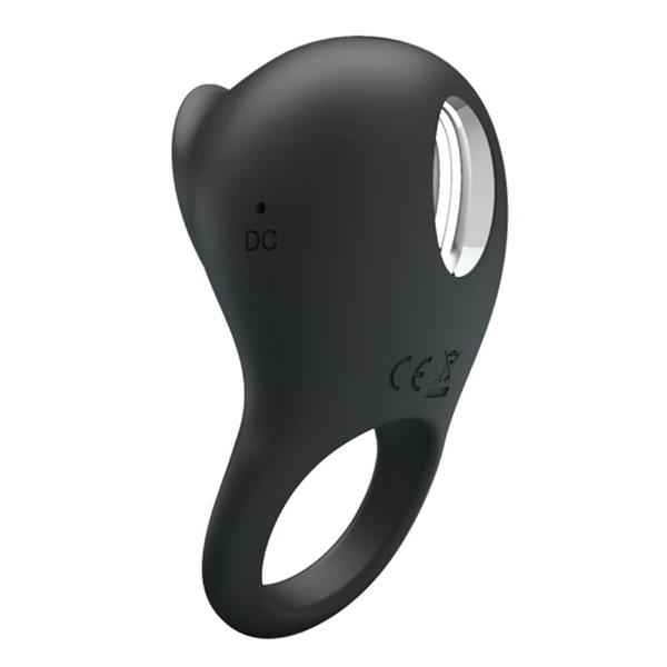 VIBRATING PENIS RING WITH BLACK TONGUE