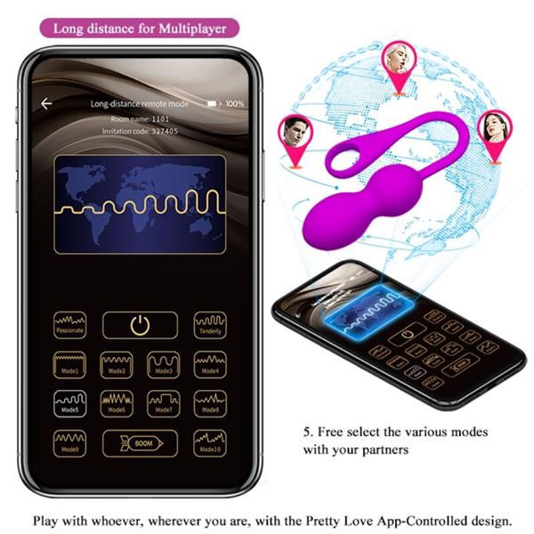 ELVIRA RECHARGEABLE VIBRATING BALLS PURPLE