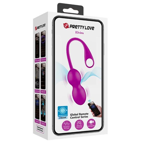 ELVIRA RECHARGEABLE VIBRATING BALLS PURPLE