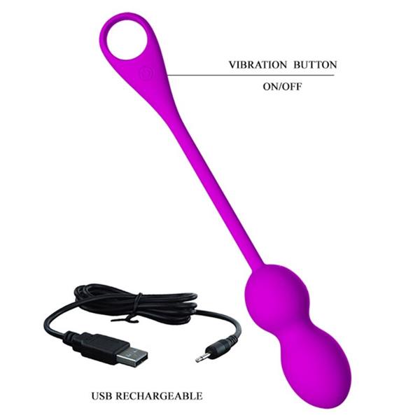 ELVIRA RECHARGEABLE VIBRATING BALLS PURPLE