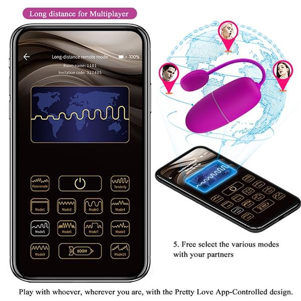 NYMPH VIBRATING EGG APP CONTROLLED PURPLE