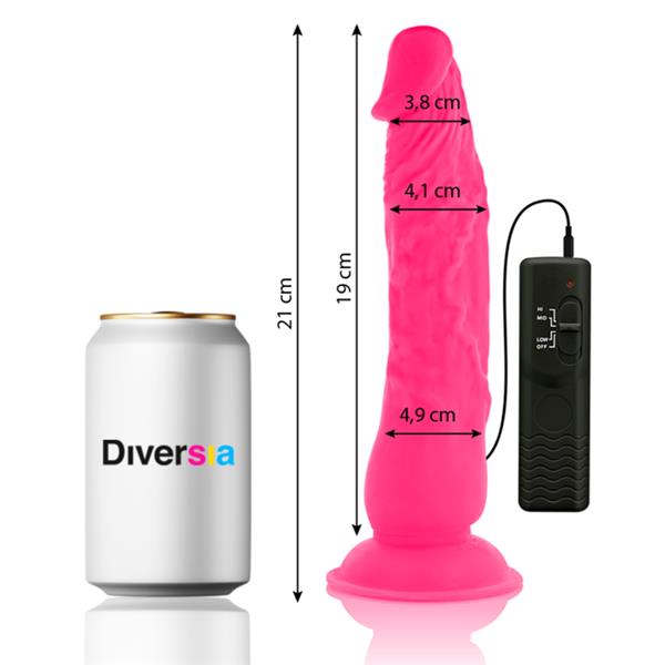 FLEXIBLE VIBRATING DILDO PINK 21 CM -O- 4.9 CM