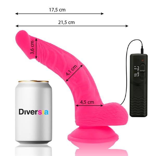 FLEXIBLE VIBRATING DILDO PINK 21.5 CM -O- 4.5 CM